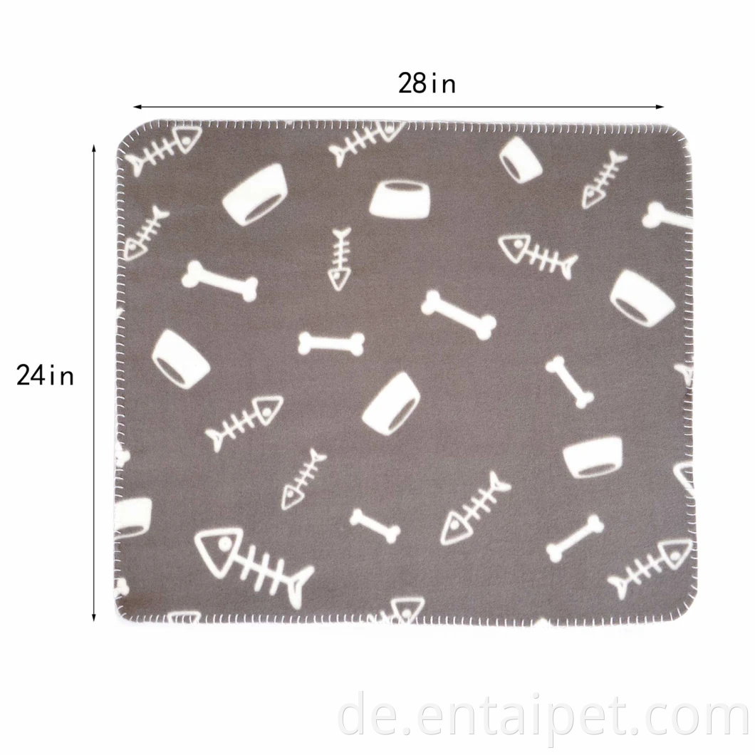 Haustierprodukt Haustierdecke, warme Hunde Bettdecke Pfotenabdruck Fleece Wurfdecke